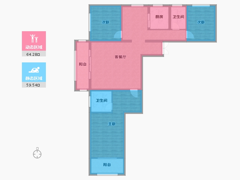 甘肃省-兰州市-众邦金水湾1号院-110.51-户型库-动静分区