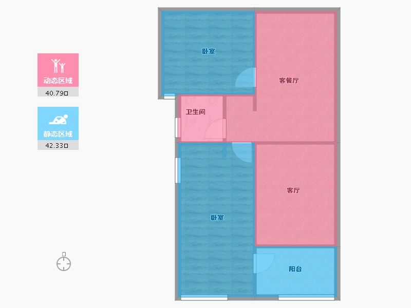 福建省-福州市-世茂福晟·华威钱隆奥体城-62.00-户型库-动静分区