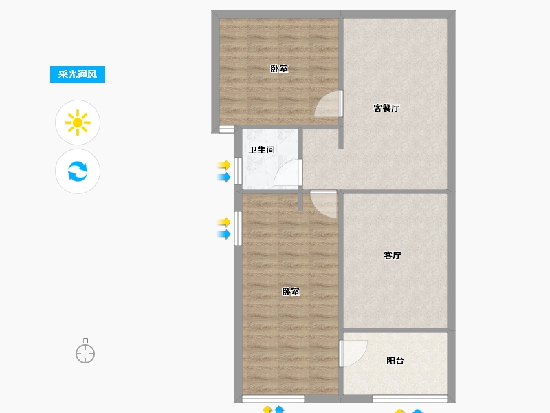 福建省-福州市-世茂福晟·华威钱隆奥体城-62.00-户型库-采光通风