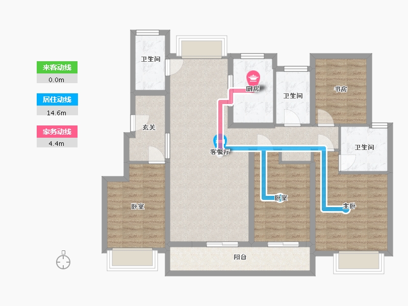 浙江省-宁波市-桂语里-110.20-户型库-动静线