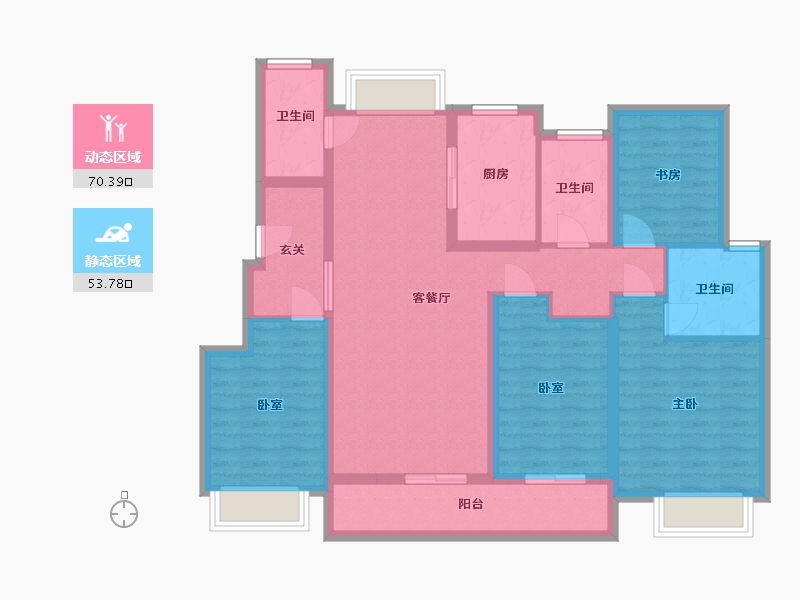 浙江省-宁波市-桂语里-110.20-户型库-动静分区