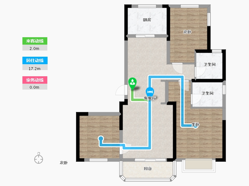 浙江省-宁波市-龙湖天琅-93.00-户型库-动静线