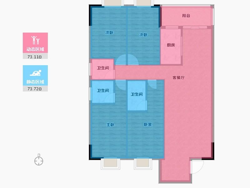 福建省-莆田市-凤达·南湖佳园-135.01-户型库-动静分区