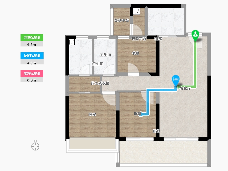 陕西省-咸阳市-日月公馆-87.00-户型库-动静线