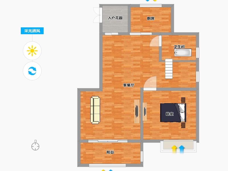 江苏省-淮安市-富冠铂樾府-101.60-户型库-采光通风