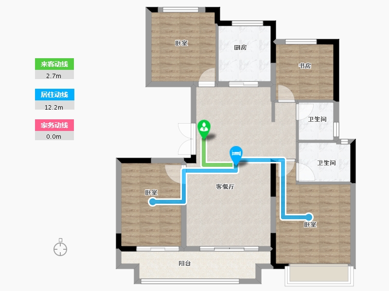 安徽省-芜湖市-中梁龍玺台-102.00-户型库-动静线