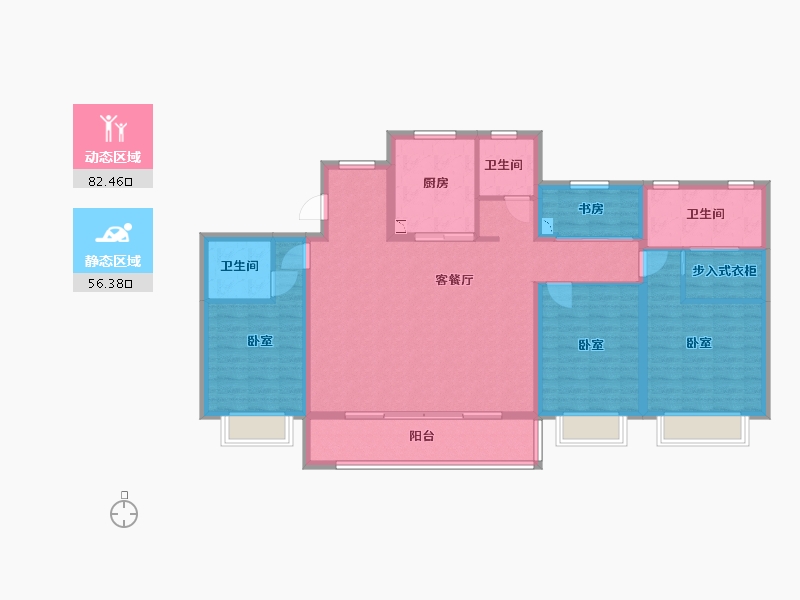 浙江省-宁波市-维科·水岸春晖-125.00-户型库-动静分区