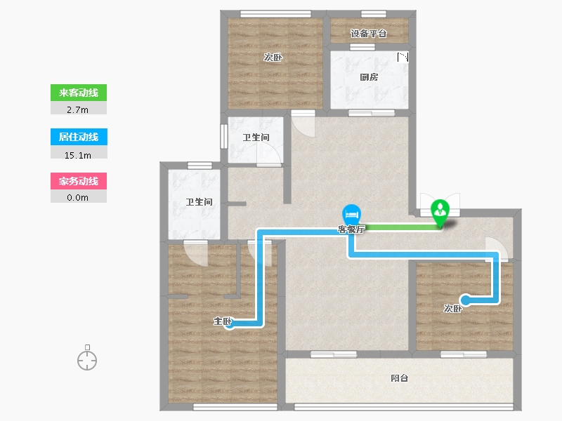 江苏省-盐城市-通银云璟-107.06-户型库-动静线