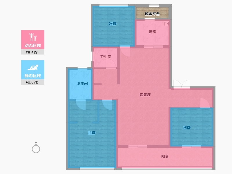 江苏省-盐城市-通银云璟-107.06-户型库-动静分区