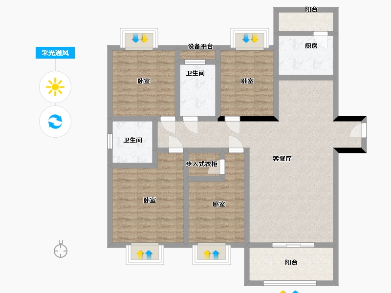 江西省-抚州市-颐景广场-107.99-户型库-采光通风