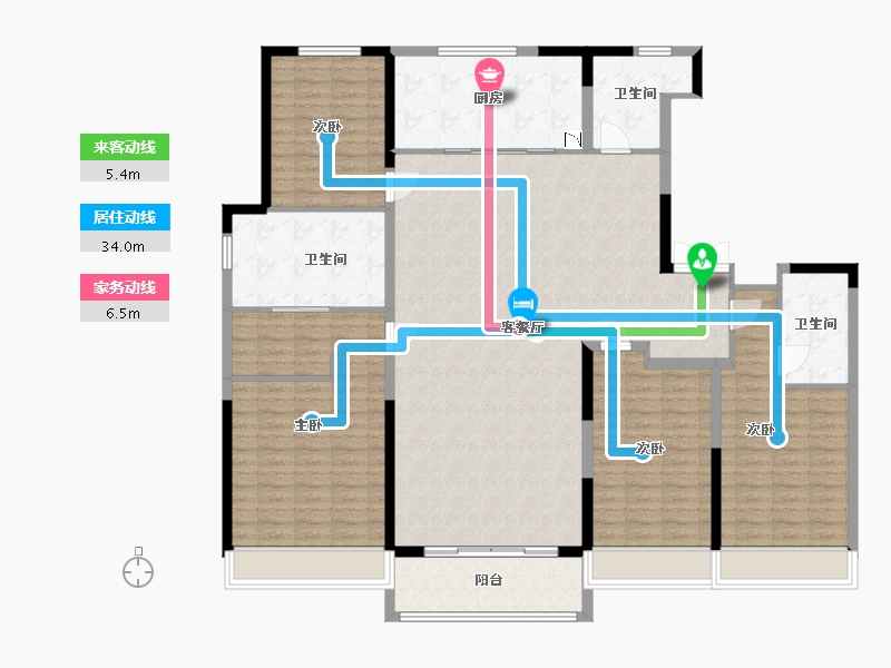 江苏省-苏州市-保利月映庭-169.99-户型库-动静线