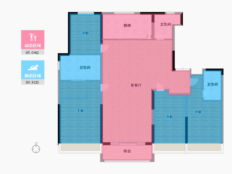 江苏省-苏州市-保利月映庭-169.99-户型库-动静分区