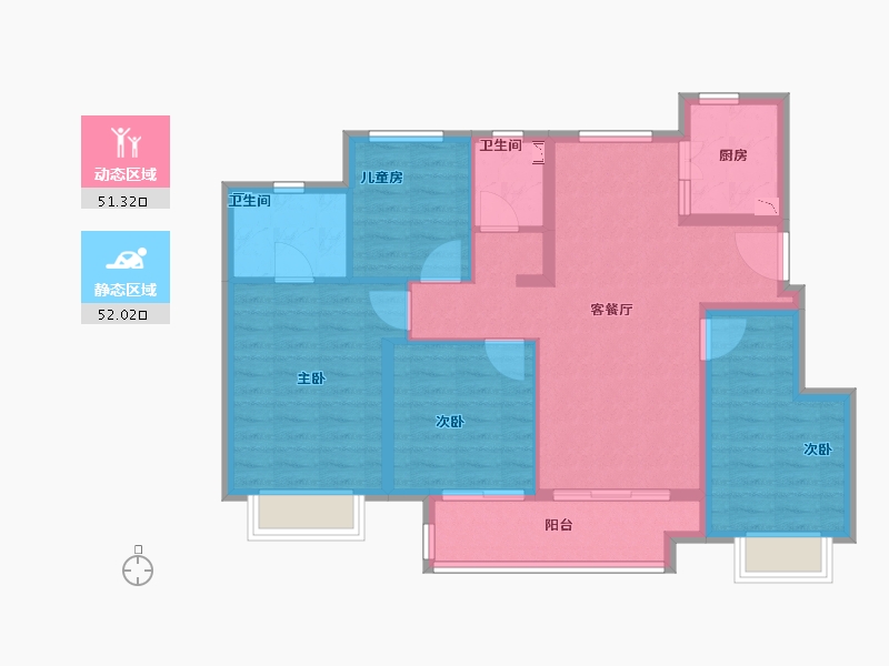 安徽省-合肥市-禹洲林海天城-92.00-户型库-动静分区