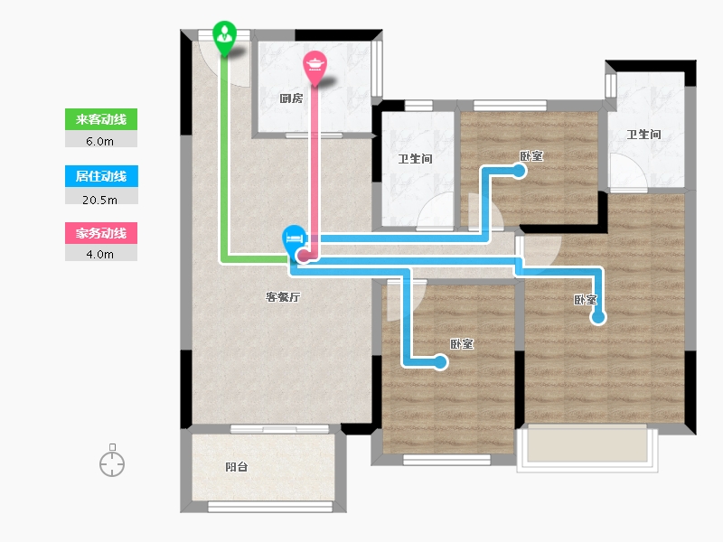 安徽省-芜湖市-中梁龍玺台-87.00-户型库-动静线