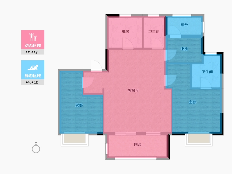 江苏省-南通市-丽景湾-92.00-户型库-动静分区