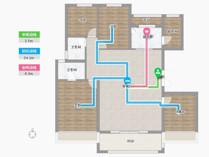 江苏省-徐州市-万科·翡翠之光-118.01-户型库-动静线