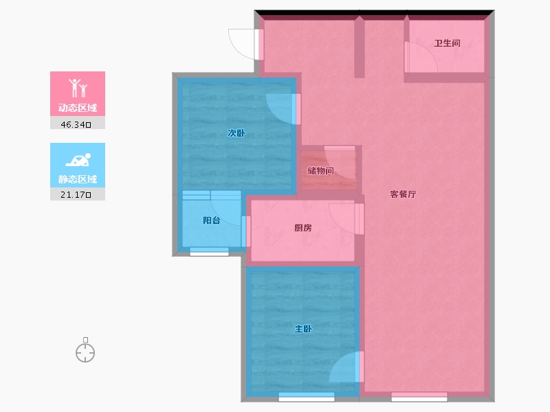 甘肃省-兰州市-海鸿SOHO公馆-59.08-户型库-动静分区