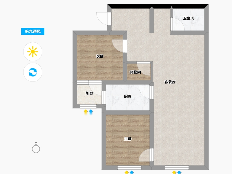 甘肃省-兰州市-海鸿SOHO公馆-59.08-户型库-采光通风