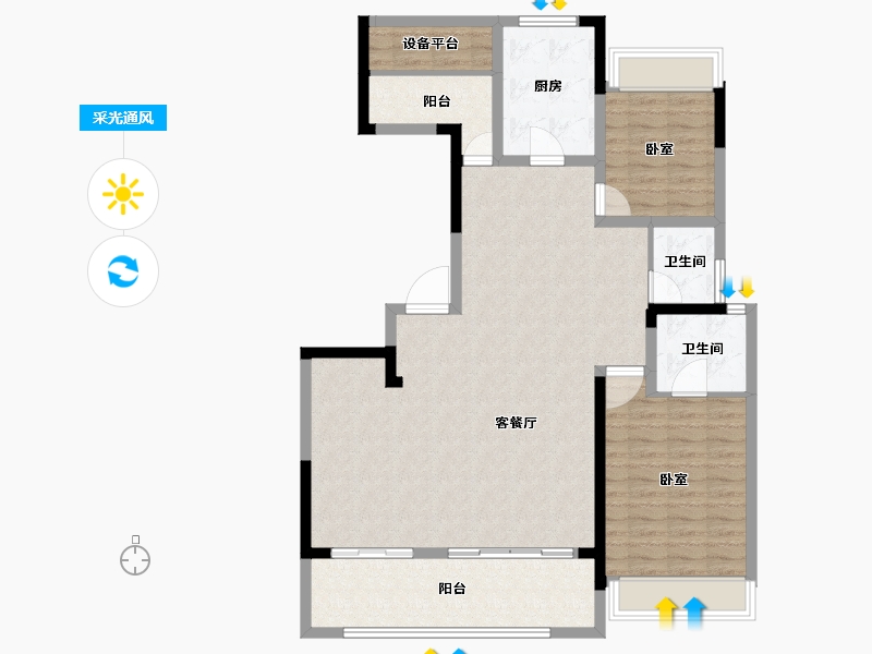 安徽省-合肥市-高速·时代公馆-114.00-户型库-采光通风