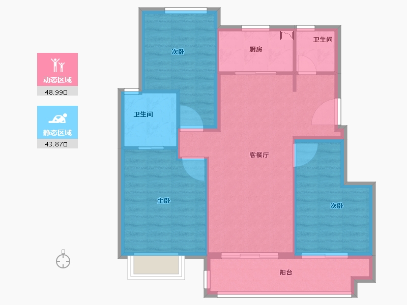 安徽省-合肥市-禹洲林海天城-84.00-户型库-动静分区