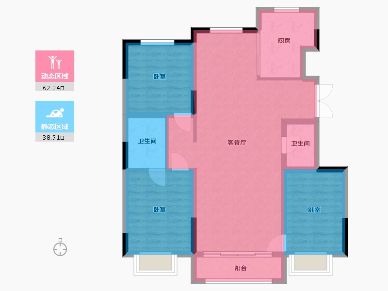 吉林省-四平市-公主岭禧院-90.72-户型库-动静分区