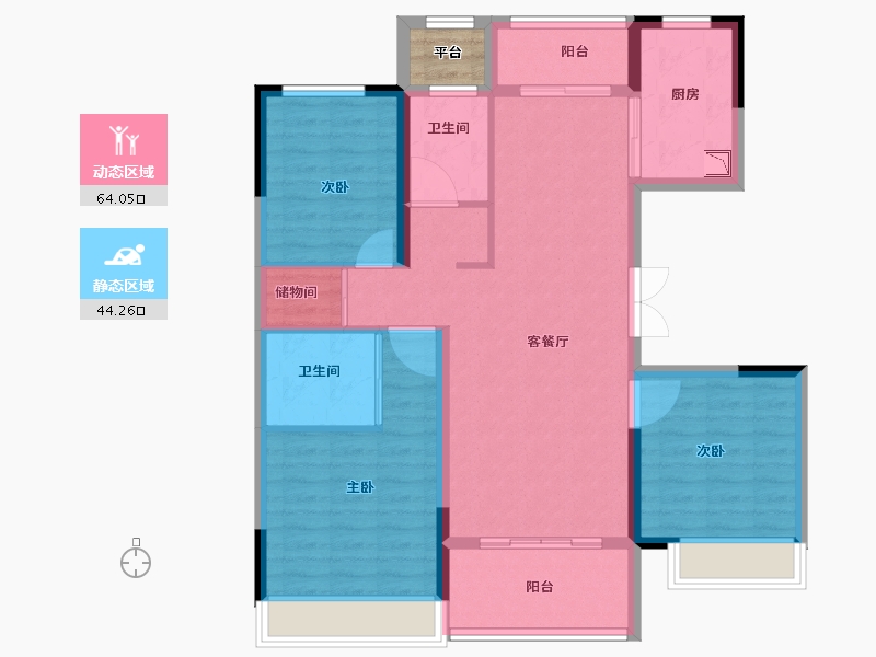 江苏省-徐州市-东方兰园-99.01-户型库-动静分区