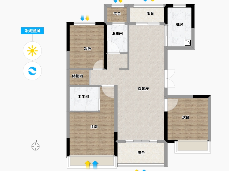 江苏省-徐州市-东方兰园-99.01-户型库-采光通风