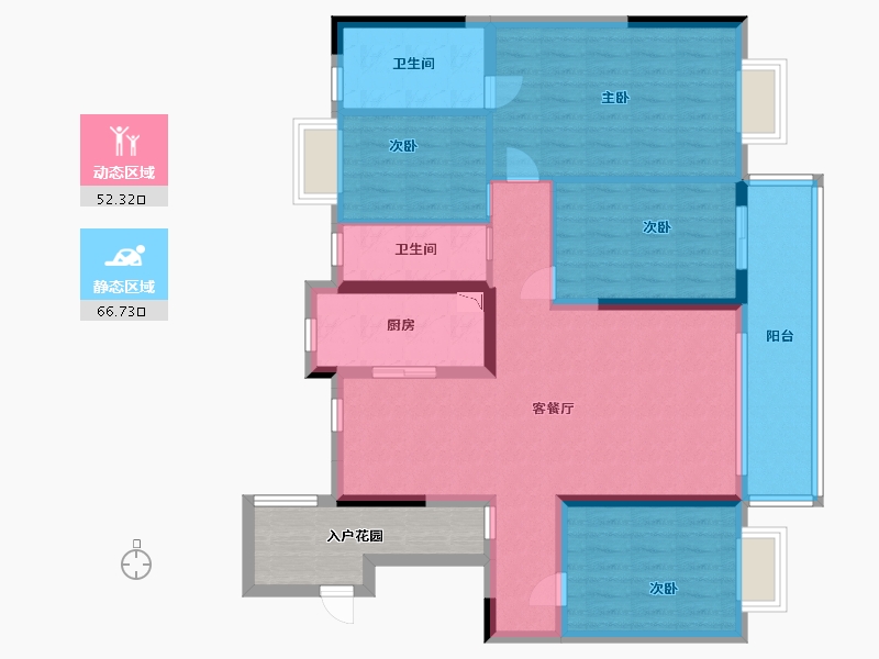 江苏省-淮安市-盱眙碧桂园-113.60-户型库-动静分区