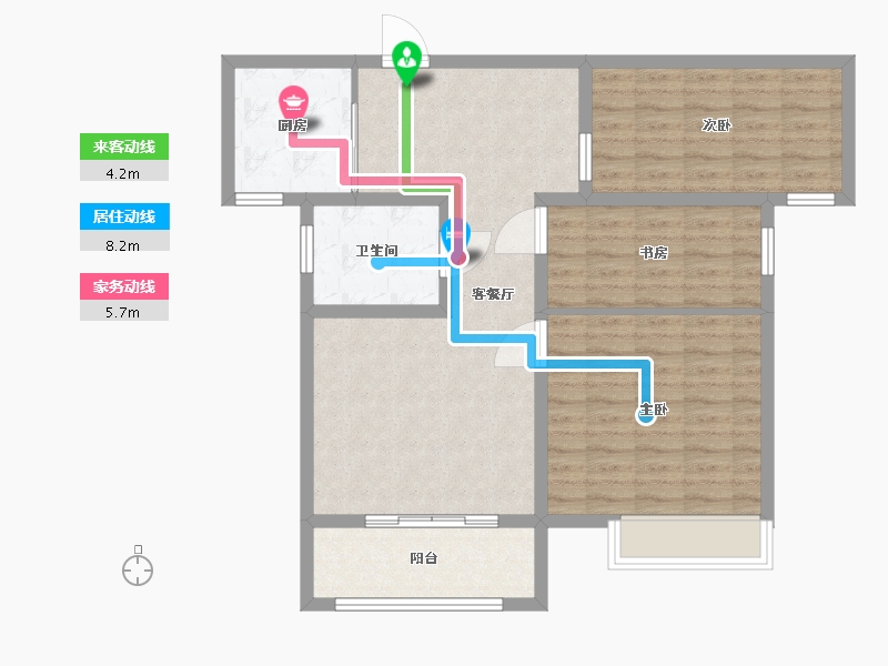 江苏省-淮安市-嘉润鸿锦苑-88.01-户型库-动静线