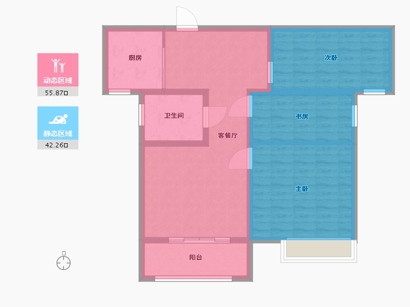 江苏省-淮安市-嘉润鸿锦苑-88.01-户型库-动静分区