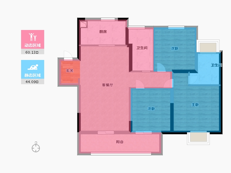 江苏省-淮安市-融创广场-92.80-户型库-动静分区