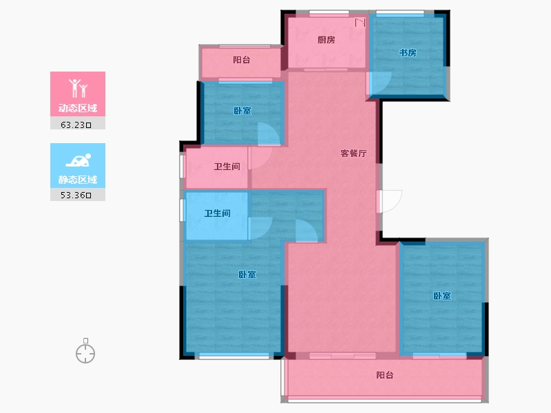 浙江省-宁波市-时代·璟悦府-104.00-户型库-动静分区