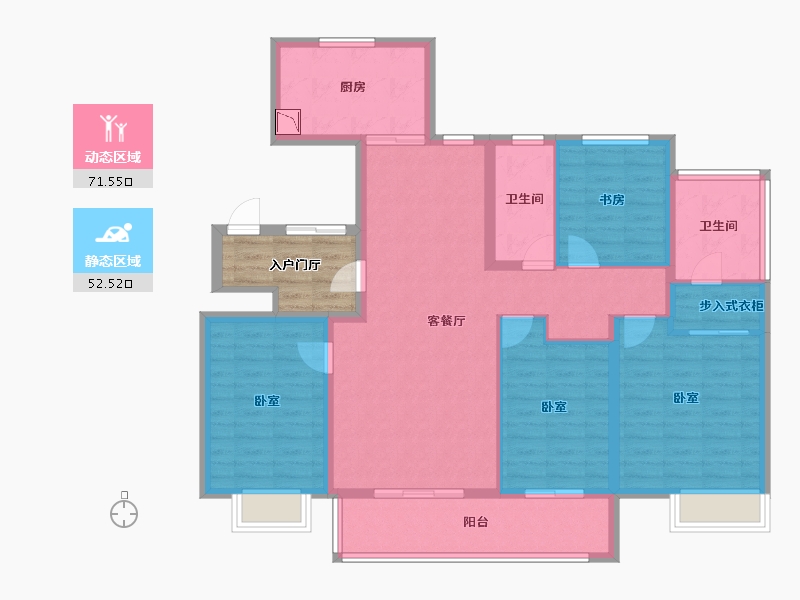 浙江省-宁波市-雅戈尔新长岛-117.15-户型库-动静分区