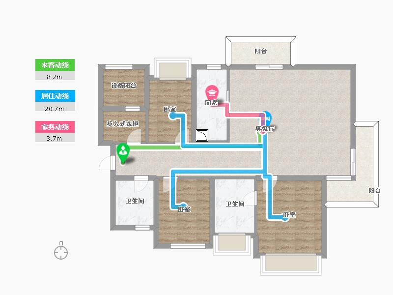 浙江省-宁波市-万年卡美丽亚-95.99-户型库-动静线