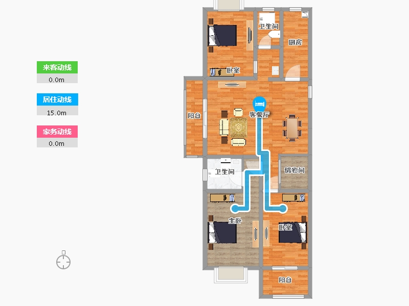 江苏省-淮安市-伊顿公馆-105.60-户型库-动静线