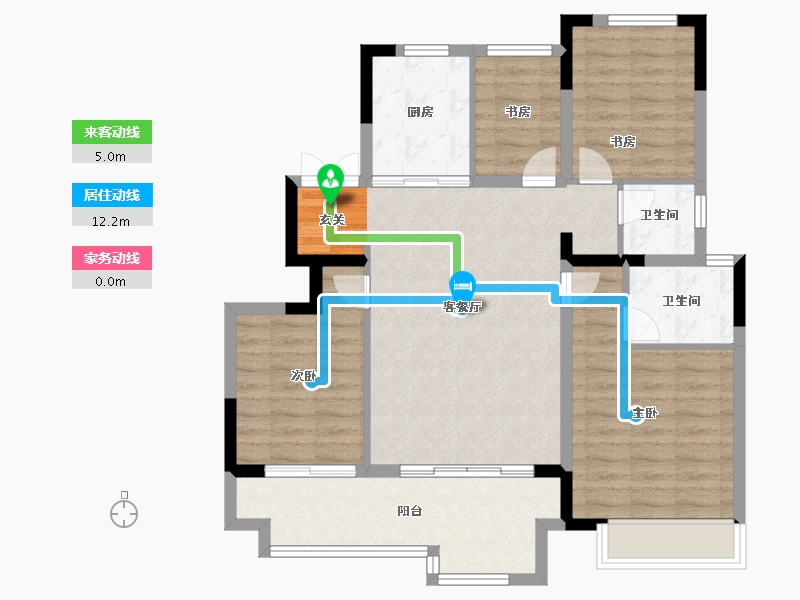 安徽省-滁州市-荣盛明湖书苑-93.00-户型库-动静线