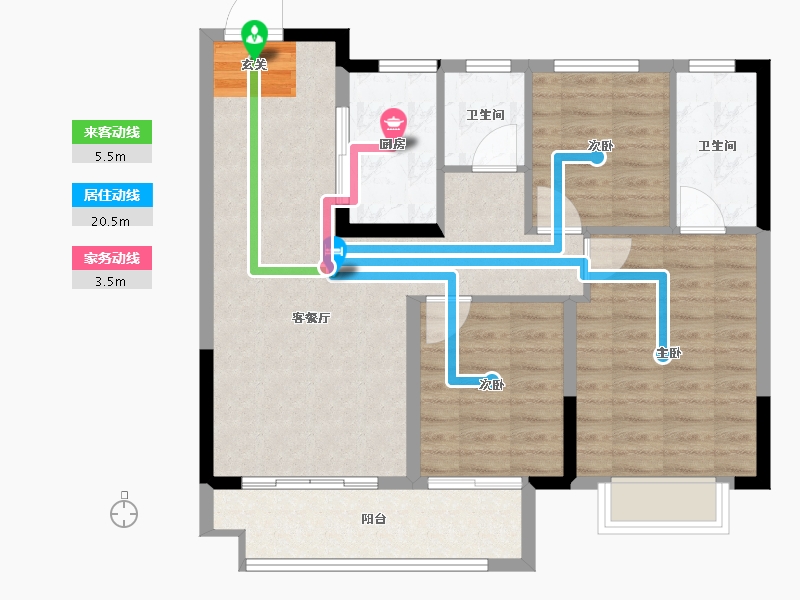 安徽省-滁州市-明发水韵桃源-85.00-户型库-动静线