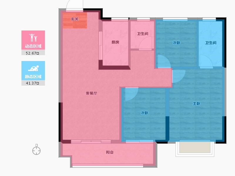 安徽省-滁州市-明发水韵桃源-85.00-户型库-动静分区