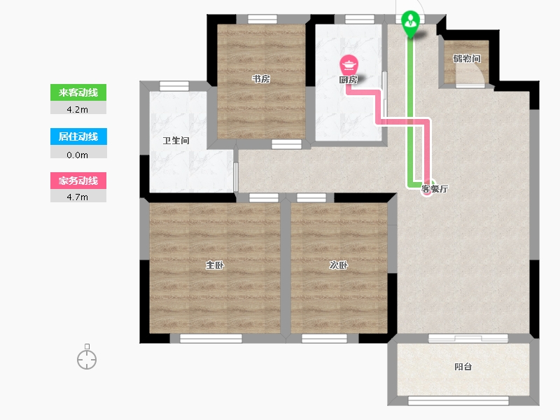 江苏省-淮安市-绿地国际街区-72.00-户型库-动静线