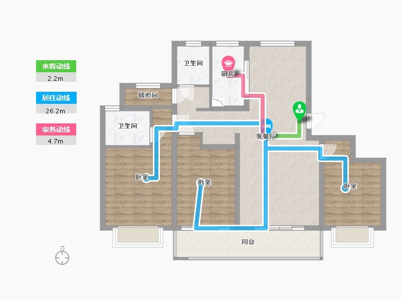 浙江省-宁波市-维科·水岸春晖-102.00-户型库-动静线