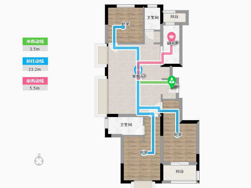 浙江省-宁波市-大爱书院小镇-80.65-户型库-动静线