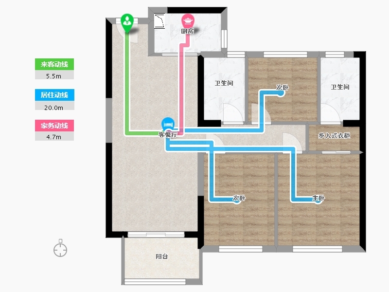 福建省-福州市-福清璀璨滨江-80.01-户型库-动静线