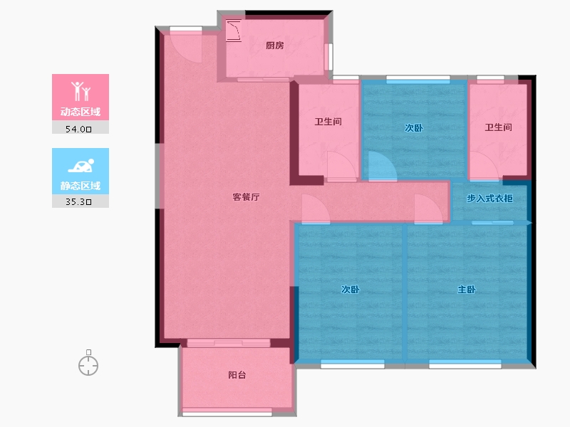 福建省-福州市-福清璀璨滨江-80.01-户型库-动静分区