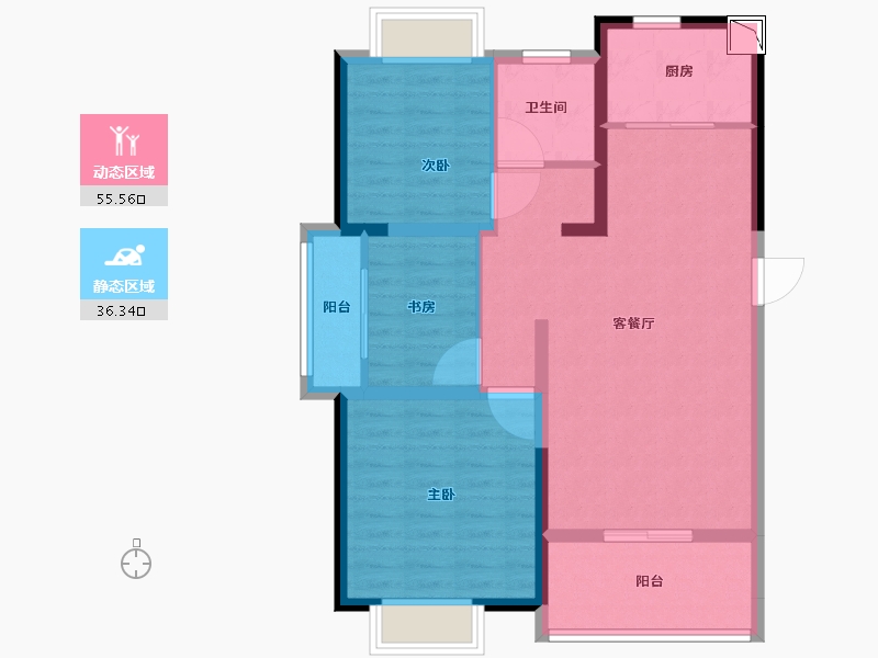 江西省-南昌市-朝阳盈家荟-82.00-户型库-动静分区