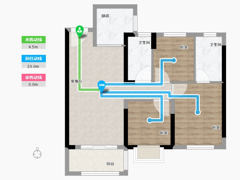 福建省-泉州市-德化阳光城隆恩丽景湾-71.00-户型库-动静线