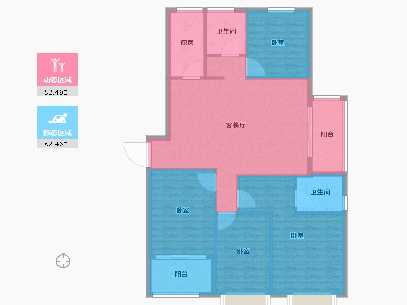 福建省-福州市-马尾正荣财富中心-105.00-户型库-动静分区