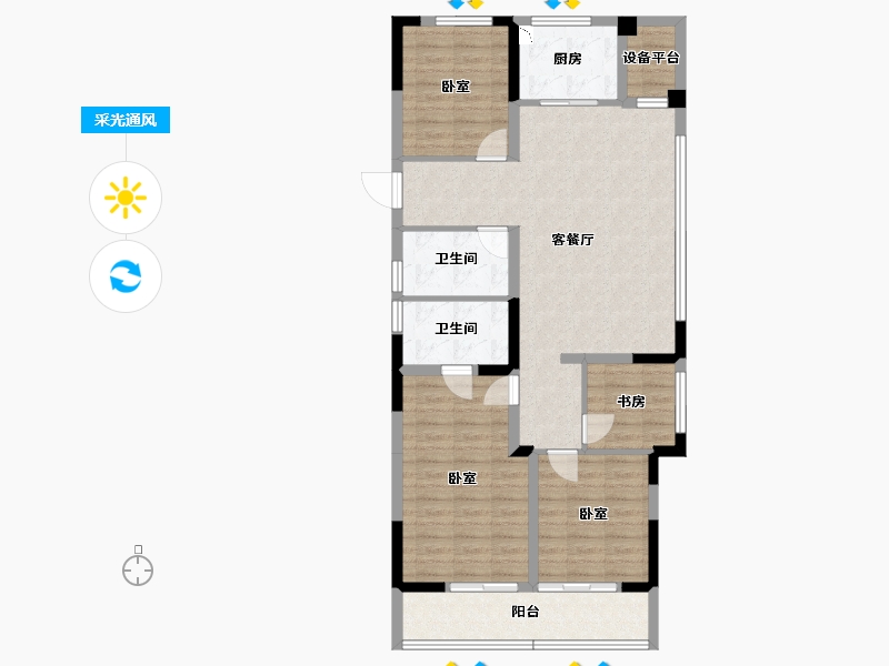 浙江省-金华市-义乌壹号院-101.46-户型库-采光通风