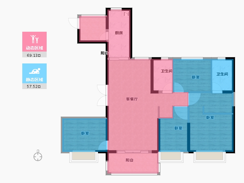 浙江省-绍兴市-嵊州恒大越府-114.00-户型库-动静分区