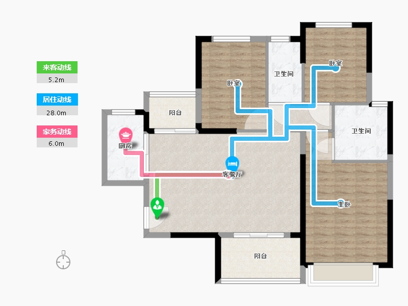 江西省-景德镇市-恒大御景-104.00-户型库-动静线