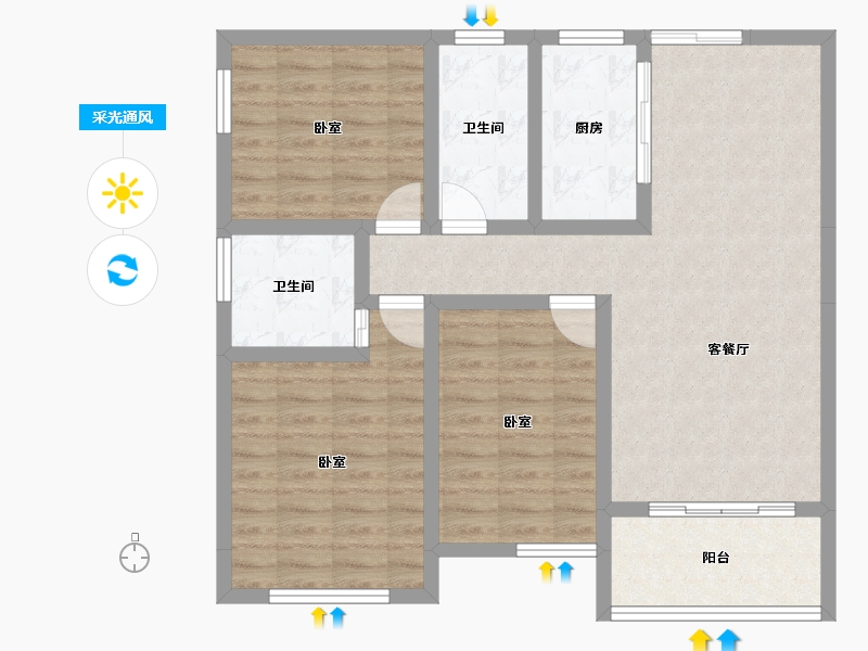 广西壮族自治区-玉林市-盛世翰林杏林居-89.15-户型库-采光通风